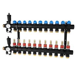 ProCalida EF1 na 11 obiegów grzewczych, rotametry 0,2 ÷ 1,6 l/min, G1"