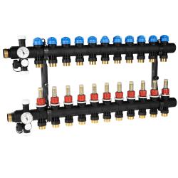 ProCalida EF1 na 11 obiegów grzewczych, rotametry 0,2 ÷ 1,6 l/min, G1"