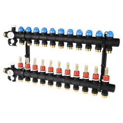 ProCalida EF1 na 11 obiegów grzewczych, rotametry 0,2 ÷ 1,6 l/min, G1"