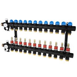 ProCalida EF1 na 12 obiegów grzewczych, rotametry 0,2 ÷ 1,6 l/min, G1"