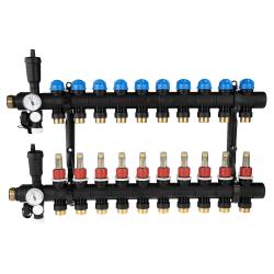 ProCalida EF1 na 10 obiegów grzewczych, rotametry 0,2 ÷ 1,6 l/min, G1"