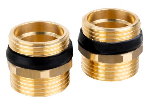 9050002F Zestaw dwóch mosiężnych nypli G1'' z uszczelkami stożkowymi - galeria AFRISO 1