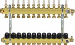 Rozdzielacz mosiężny na 12 obiegów, G1", 0,5÷3,5 l/min