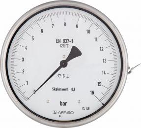 Manometr precyzyjny RF 160 F D 401, fi 160 mm, 0÷25 bar, 1/2" rad, kl. 0,6 - wzorcowany