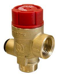 Zawór bezpieczeństwa do c.o. MS z wyjściem na manometr GW G1/4", 2 bar, Rp1/2" x Rp3/4"