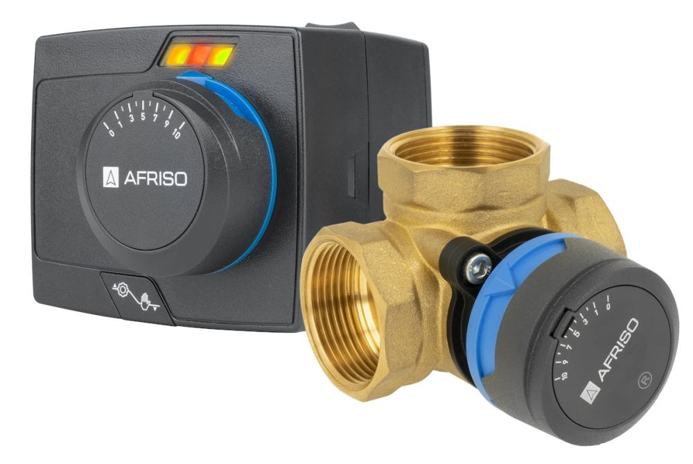 Zestaw regulacyjny ProClick: 3-drogowy obrotowy zawór mieszający ARV 385 Vario ProClick, DN32, Rp1 1/4", Kvs 7,5-19 + siłownik elektryczny ARM 343 ProClick