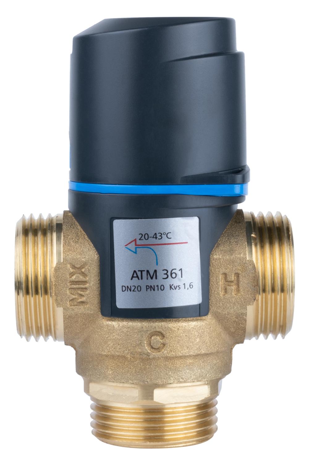 Termostatyczny zawór mieszający ATM 361, DN20, G1", 20÷43°C, Kvs 1,6 m³/h