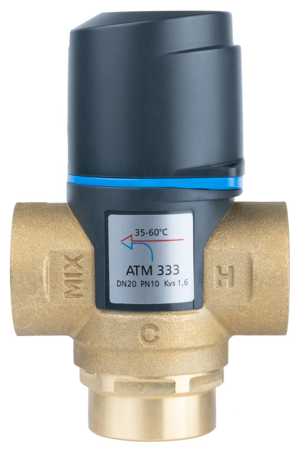 Termostatyczny zawór mieszający ATM 333, DN20, Rp3/4", 35÷60°C, Kvs 1,6 m³/h