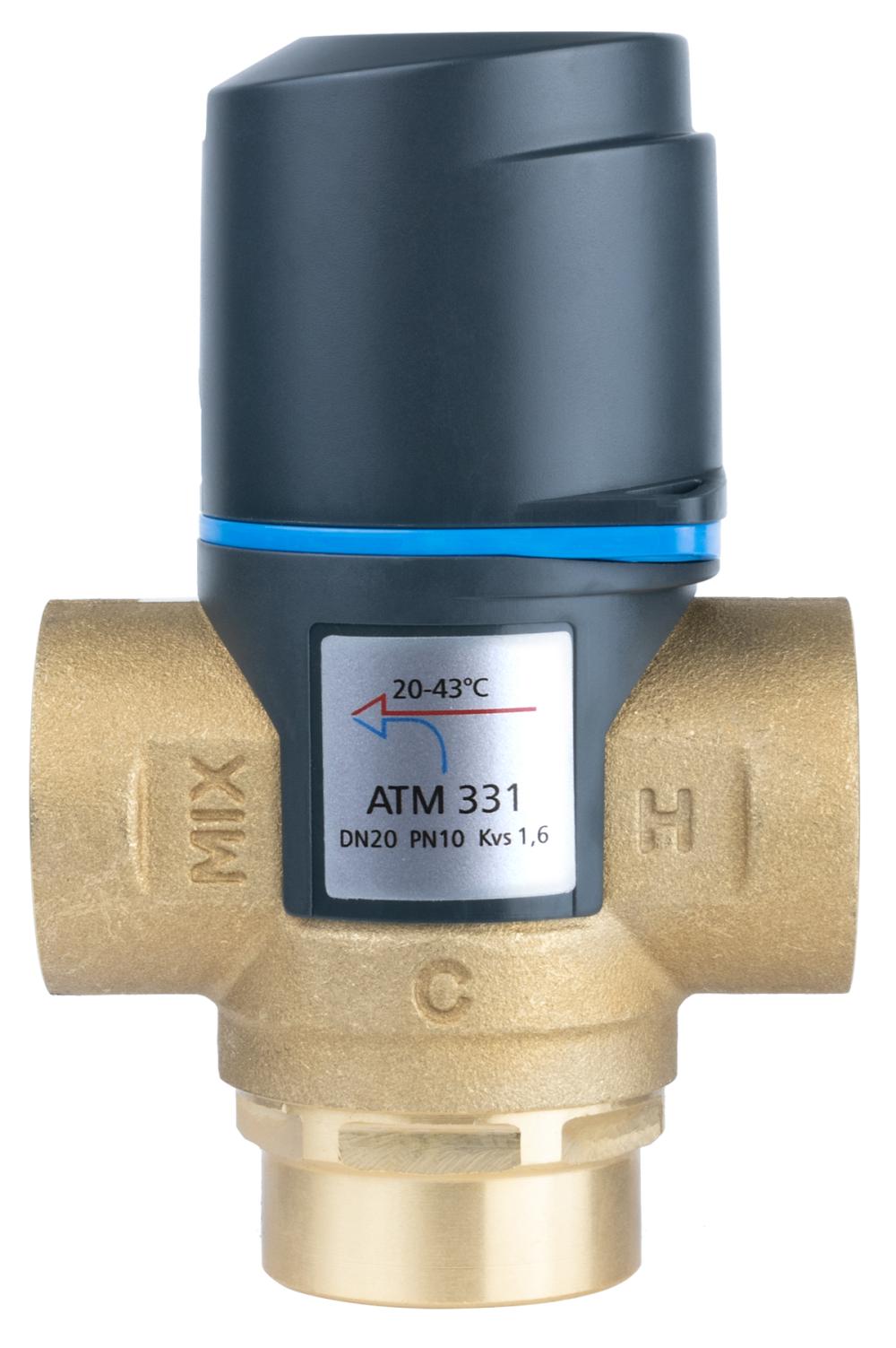 Termostatyczny zawór mieszający ATM 331, DN20, Rp3/4", 20÷43°C, Kvs 1,6 m³/h
