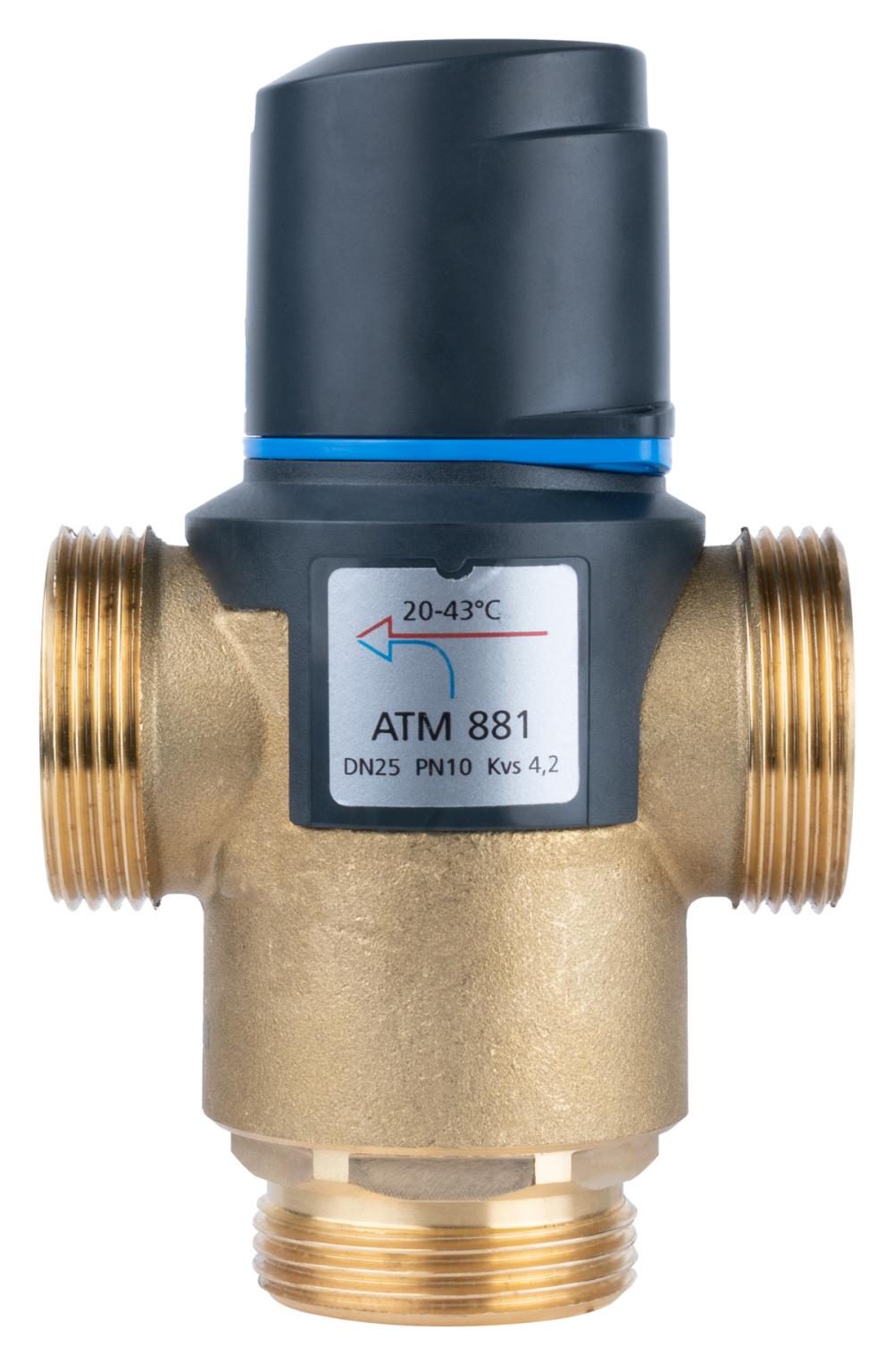 Termostatyczny zawór mieszający ATM 881, DN25, G1 1/4", 20÷43°C, Kvs 4,2 m³/h