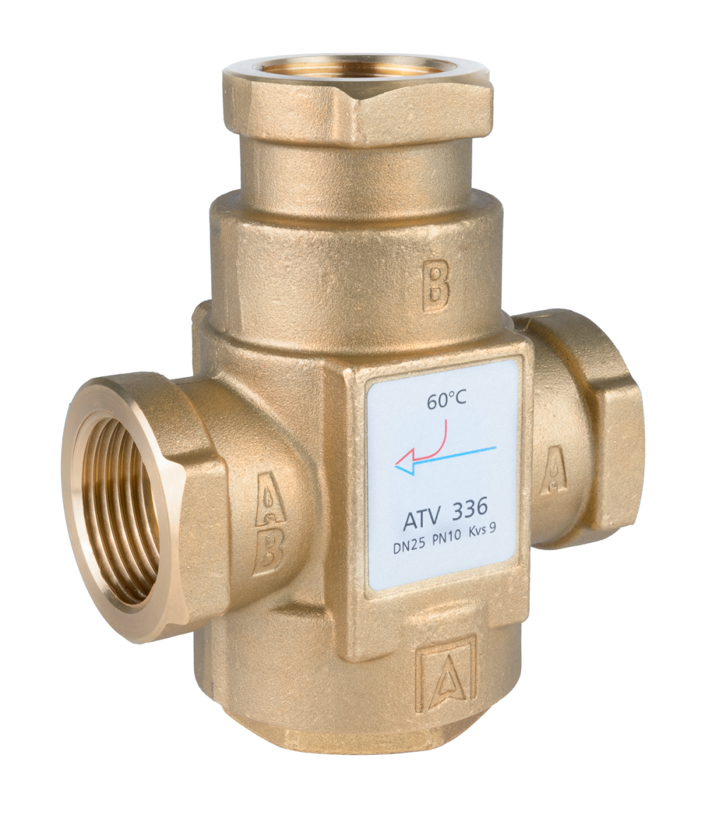 Zawór temperaturowy ATV 336, DN25, Rp1", Kvs 9, 60°C