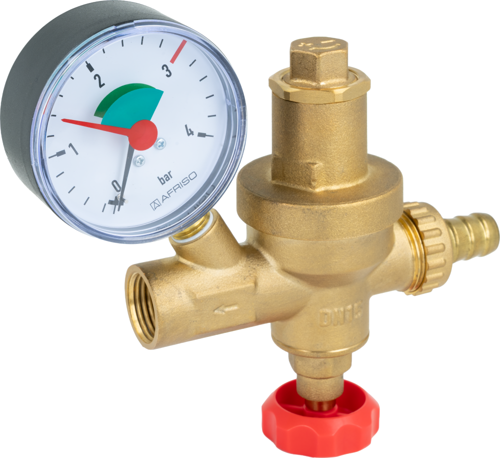 Zawór do automatycznego napełniania instalacji FAM, 0,5÷3,0 bar, GW G1/2", z manometrem
