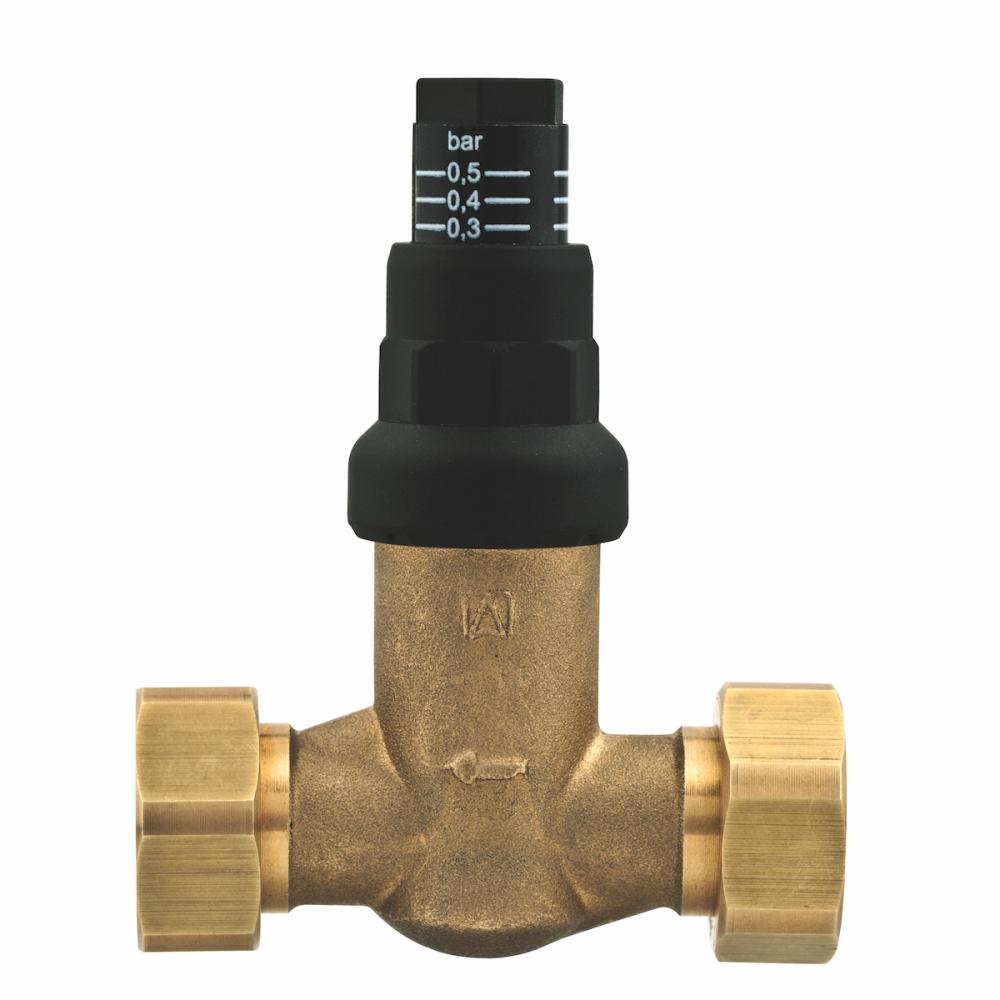 Zawór upustowy różnicy ciśnień DU z nastawą, prosty, 0,1÷0,5 bar, GW G3/4"