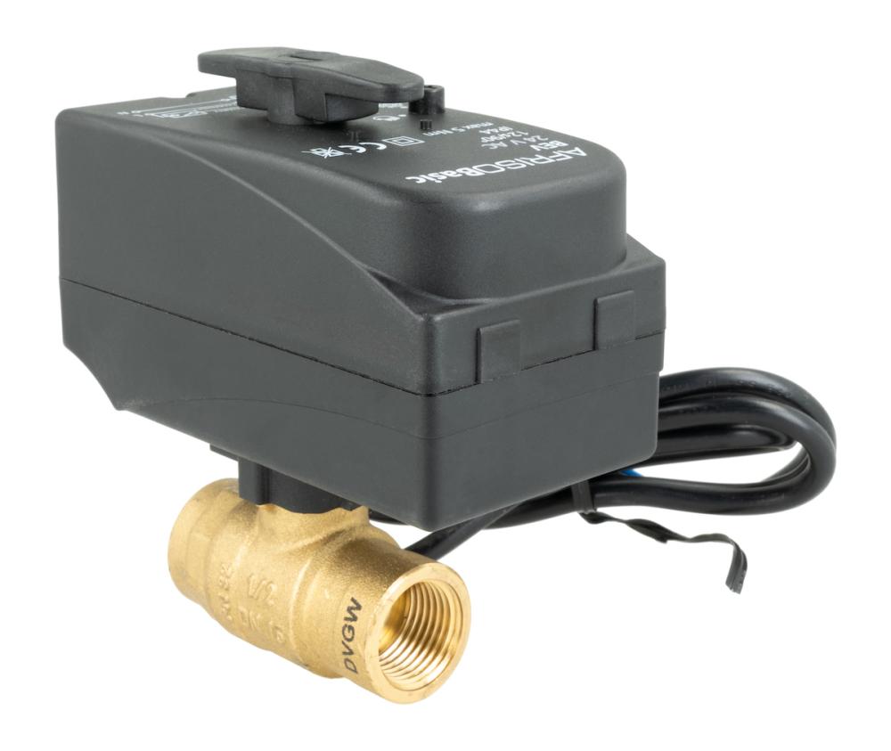 2-drogowy zawór kulowy z siłownikiem BEV, DN15, Rp1/2", Kvs 20 m³/h, 24 V AC, NO
