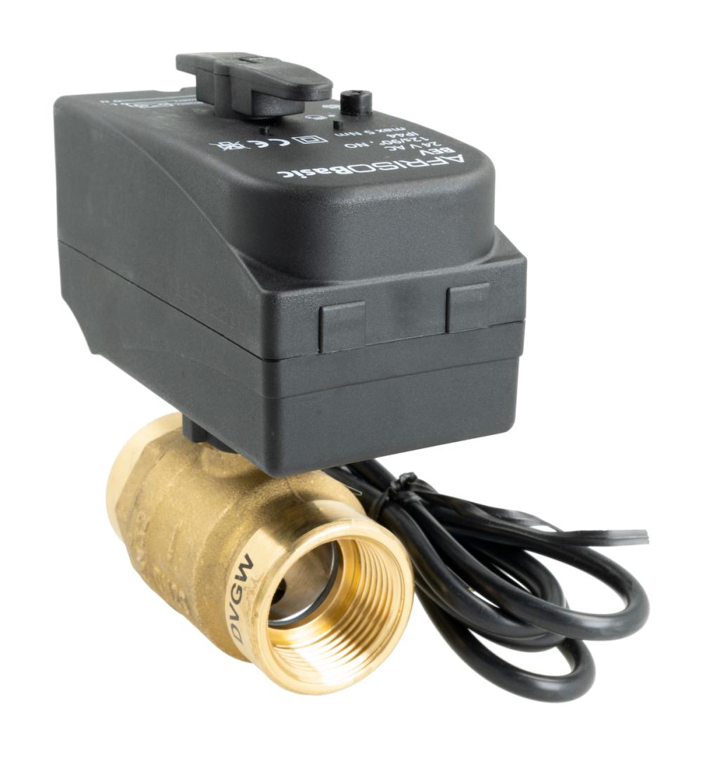 2-drogowy zawór kulowy z siłownikiem BEV, DN25, Rp1", Kvs 60 m³/h, 24 V AC, NO