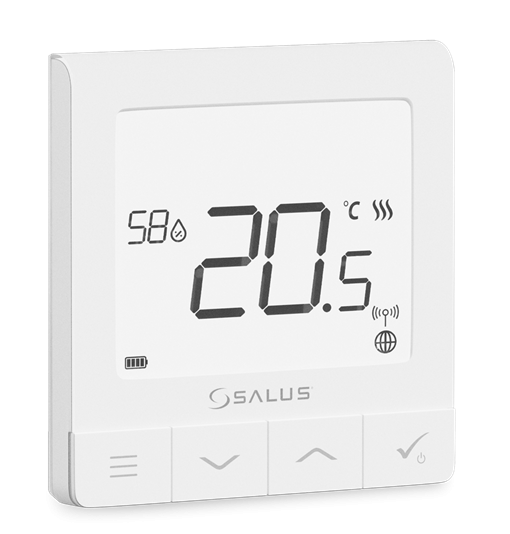 Bezprzewodowy, natynkowy regulator tygodniowy Quantum z wbudowanym akumulatorem, biały