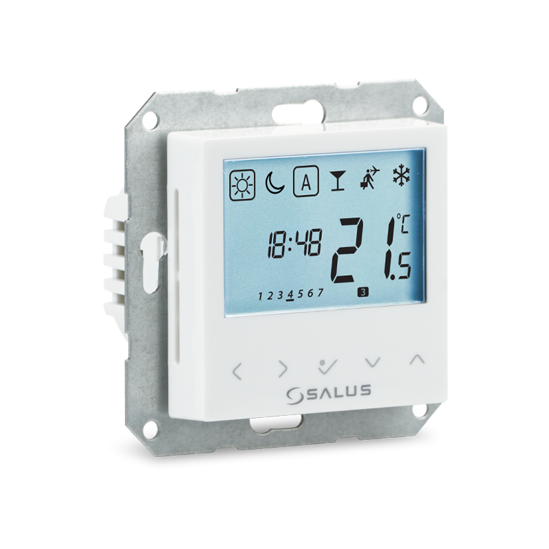 Przewodowy, podtynkowy regulator tygodniowy, 230 V AC, biały