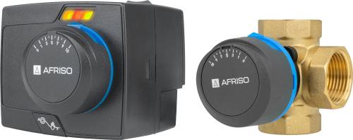 Zestaw regulacyjny ProClick: 4-drogowy obrotowy zawór mieszający ARV 484 ProClick, DN25, Rp1", Kvs 9 + siłownik elektryczny ARM 343 ProClick