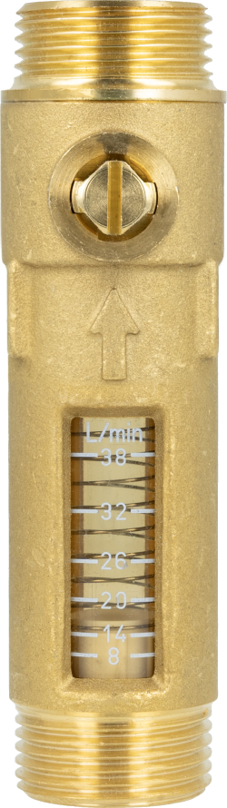 Przepływomierz DFM 15-2M, DN15, przyłącza: G3/4" x G3/4", zakres przepływu 8 - 38 l/min