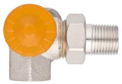 Dynamiczny termostatyczny regulacyjny zawór grzejnikowy Vario-DP WE-L, kątowy - kątowy, lewy, DN15, Rp 1/2" x R 1/2