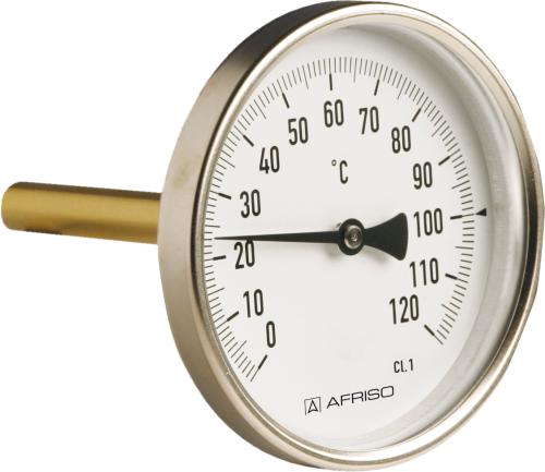Termometr przemysłowy BiTh 100 I, D201, fi100 mm, 0÷120°C, L 100 mm, 1/2", rad, kl. 1