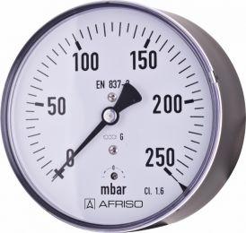Manometr puszkowy KP 63, D211, fi63 mm, -60÷0 mbar, G1/4", ax, kl. 1,6